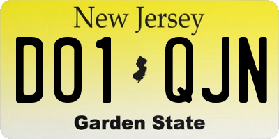 NJ license plate D01QJN