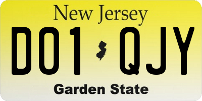 NJ license plate D01QJY
