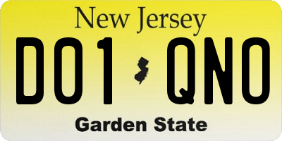 NJ license plate D01QNO