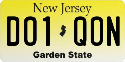 NJ license plate D01QON