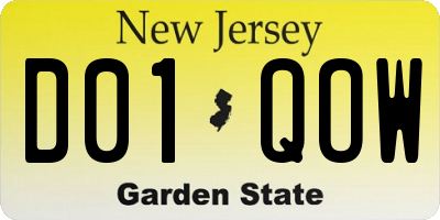 NJ license plate D01QOW