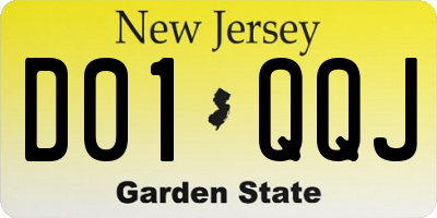 NJ license plate D01QQJ