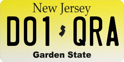NJ license plate D01QRA