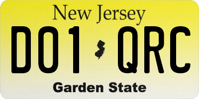 NJ license plate D01QRC
