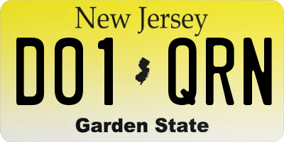 NJ license plate D01QRN