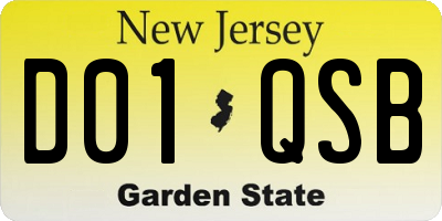NJ license plate D01QSB