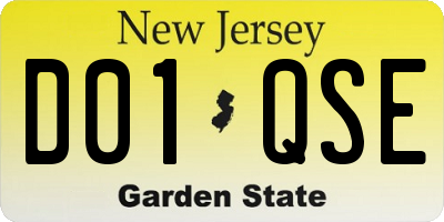 NJ license plate D01QSE