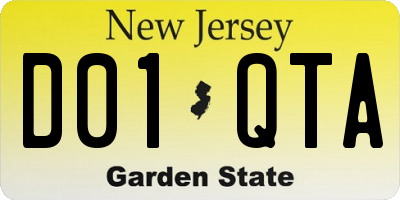 NJ license plate D01QTA