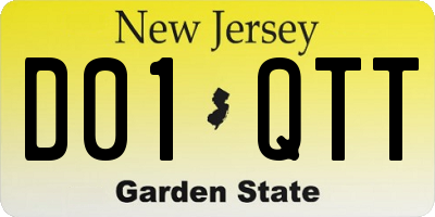 NJ license plate D01QTT