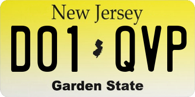 NJ license plate D01QVP