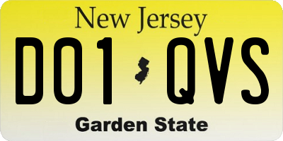 NJ license plate D01QVS