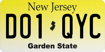 NJ license plate D01QYC