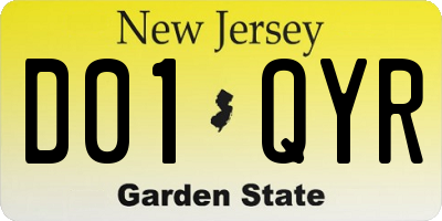 NJ license plate D01QYR