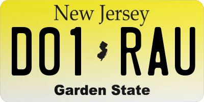 NJ license plate D01RAU