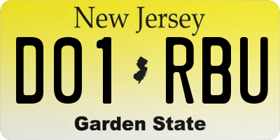 NJ license plate D01RBU