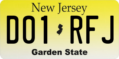NJ license plate D01RFJ
