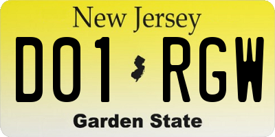 NJ license plate D01RGW