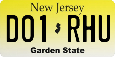 NJ license plate D01RHU