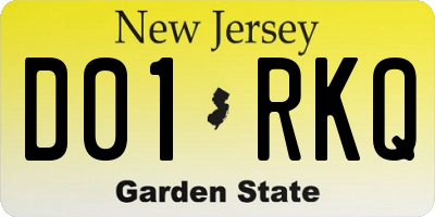 NJ license plate D01RKQ