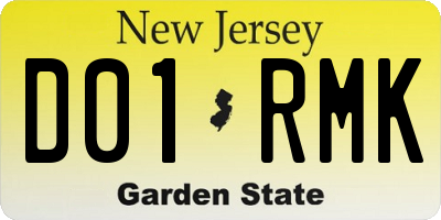 NJ license plate D01RMK