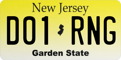 NJ license plate D01RNG