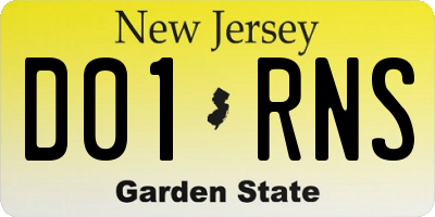 NJ license plate D01RNS