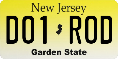 NJ license plate D01ROD