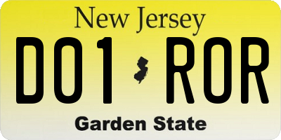 NJ license plate D01ROR