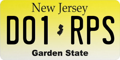 NJ license plate D01RPS