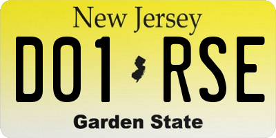 NJ license plate D01RSE