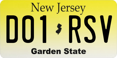 NJ license plate D01RSV