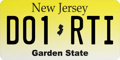 NJ license plate D01RTI