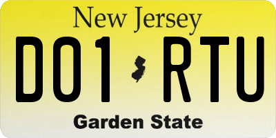 NJ license plate D01RTU