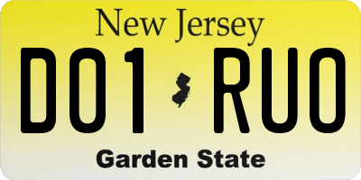 NJ license plate D01RUO