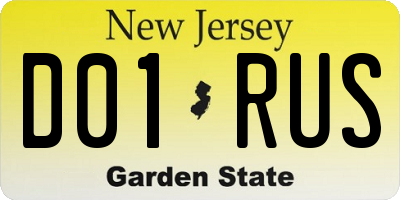 NJ license plate D01RUS
