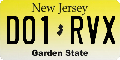 NJ license plate D01RVX