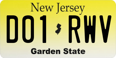 NJ license plate D01RWV