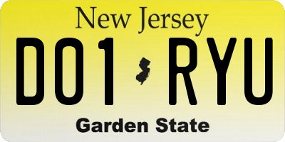 NJ license plate D01RYU