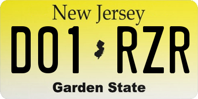 NJ license plate D01RZR