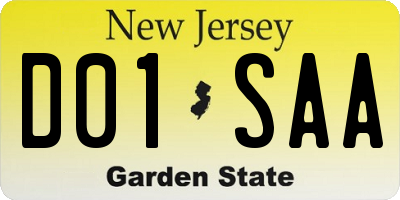 NJ license plate D01SAA