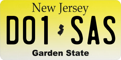 NJ license plate D01SAS