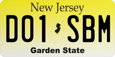 NJ license plate D01SBM