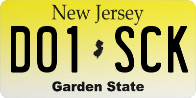 NJ license plate D01SCK