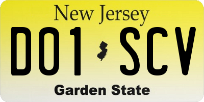 NJ license plate D01SCV
