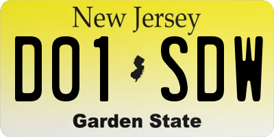 NJ license plate D01SDW