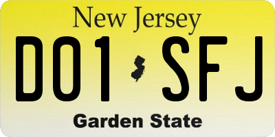 NJ license plate D01SFJ