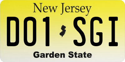 NJ license plate D01SGI