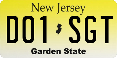 NJ license plate D01SGT