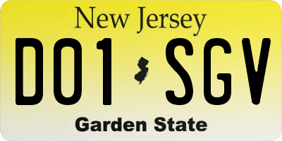 NJ license plate D01SGV