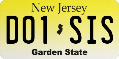 NJ license plate D01SIS